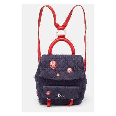 Dior Blue/Red Cannage Denim Stardust Backpack