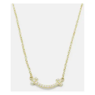 Tiffany & Co. 18K Yellow Gold Diamond T Smile Necklace