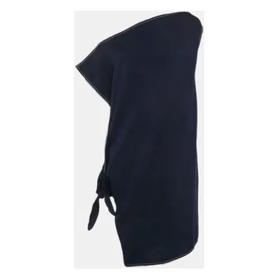 MM6 Maison Margiela Dark Blue Cotton Knot Detail Short Dress One Size