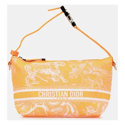 Dior Orange Small Technical Fabric Toile de Jouy Reverse DiorTravel Nomad Pouch