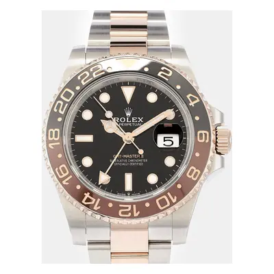 Rolex Black 18K Everose Gold Stainless Steel GMT Master II CHNR Automatic Men's Wristwatch mm