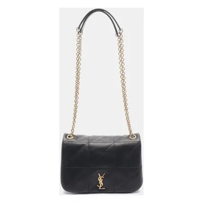 Saint Laurent Black Lambskin Leather Jamie Shoulder Bag