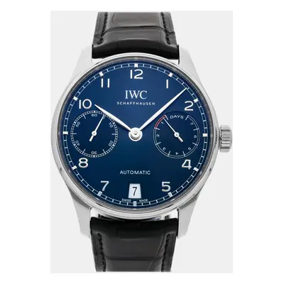 IWC Blue Stainless Steel Portugieser IW5007-10 Automatic Men's Wristwatch mm