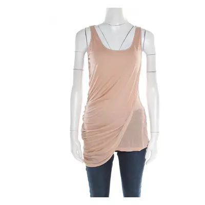 Alexander McQueen Peach Modal Jersey Layered Asymmetric Sleeveless Top