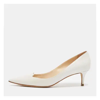 Jimmy Choo White Leather Pointed Toe Pumps Size