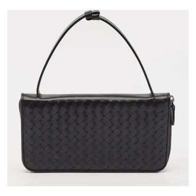 Bottega Veneta Black Intrecciato Leather Travel Organizer