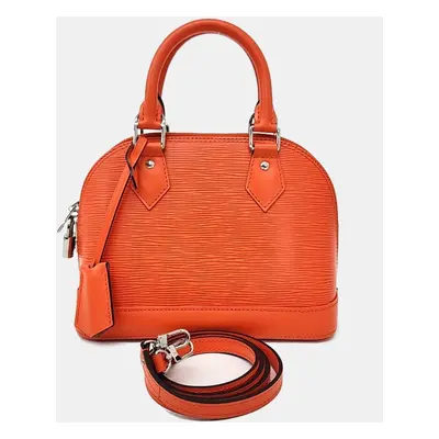 Louis Vuitton Orange Leather Epi Alma BB Bag