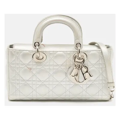 Dior Silver Cannage Leather Lady D-Joy Tote