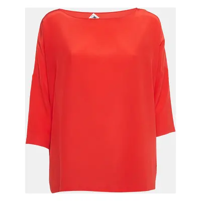 M Missoni Red Silk Crepe Oversized Top