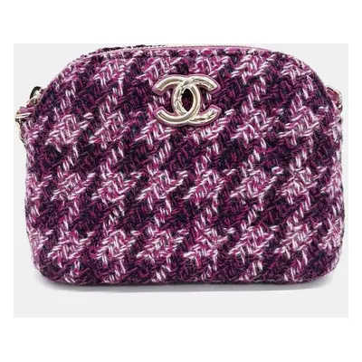 Chanel Purple Tweed Mini Chain Crossbody Bag