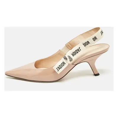 Dior Beige Patent J'Adior Slingback Pumps Size