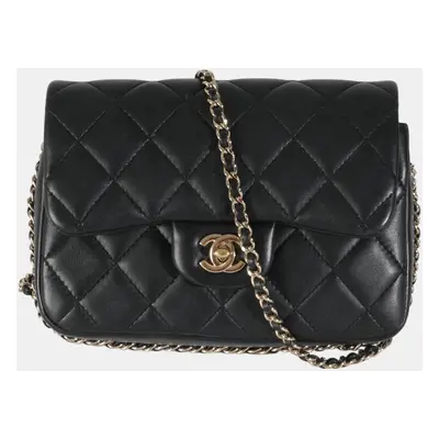 Chanel Black Quilted Lambskin Mini My Precious Pearls Flap Bag