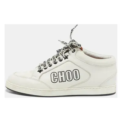 Jimmy Choo White Leather Miami Low Top Sneakers Size