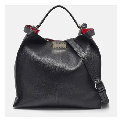 Fendi Black Leather Peekaboo X-Lite Fit Shopper Tote