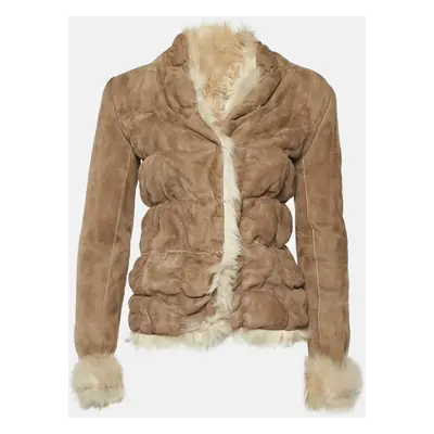 Joseph Beige Suede and Fur Jacket