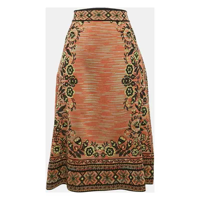 M Missoni Multicolor Patterned Knit Wool Blend Midi Skirt