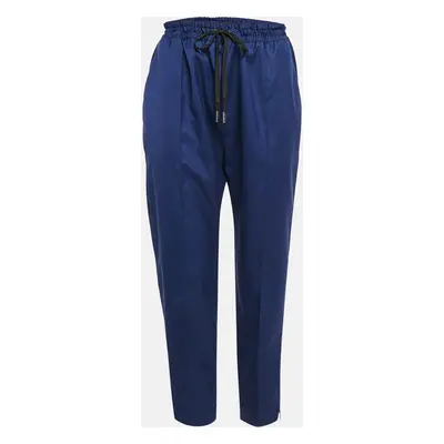 Louis Vuitton Blue Wool Zip Detail Trousers