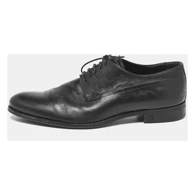 Louis Vuitton Black Damier Embossed Leather Lace Up Oxfords Size