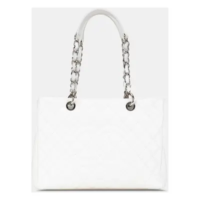 Chanel White Caviar Leather Grand Shopping Tote Bag