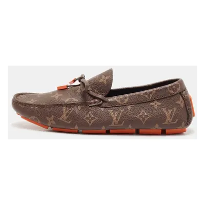 Louis Vuitton Brown Monogram Canvas Driver Loafers Size 40.5