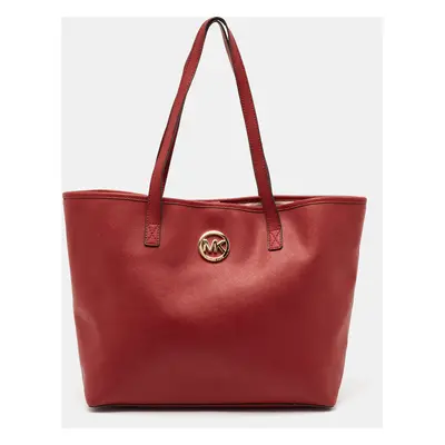 MICHAEL Michael Kors Red Leather Jet Set Travel Tote