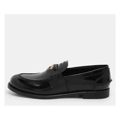 Miu Miu Black Patent Leather Penny Loafers Size