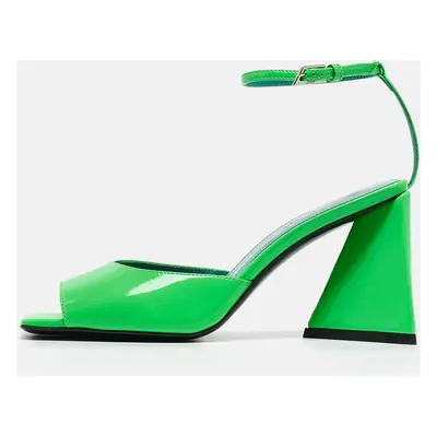 The Attico Green Patent Leather Devon Ankle Strap Sandals Size