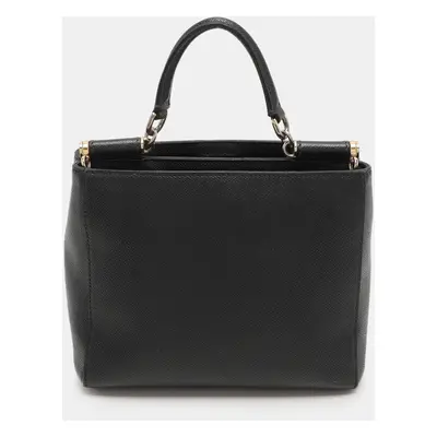 Dolce & Gabbana Black Leather Miss Sicily Tote