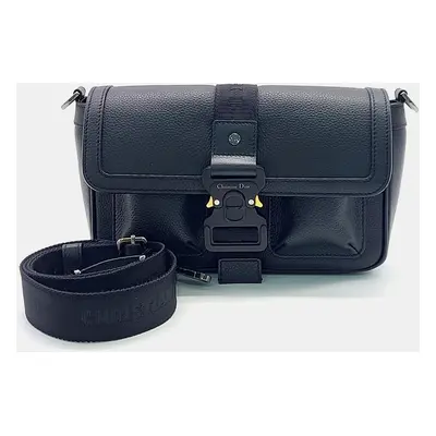 Dior Black Leather Homme Hit the Road Messenger Bag