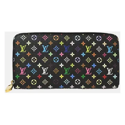 Louis Vuitton Black Monogram Multicolor Canvas Zippy Wallet