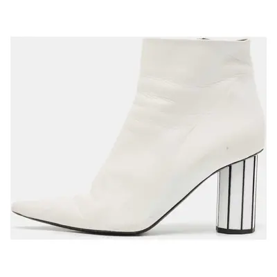 Proenza Schouler White Leather Ankle Length Boots Size