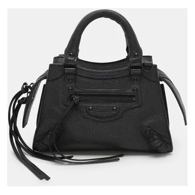 Balenciaga Black Leather Mini Neo Classic City Tote