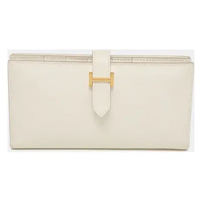 Hermes Gris Pale Epsom Leather Bearn Gusset Wallet