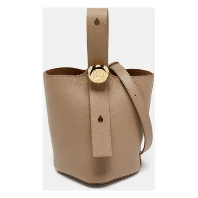 Loewe Beige Leather Mini Bucket Bag