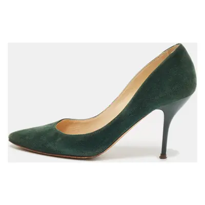 Jimmy Choo Dark Green Velvet Romy Pumps Size