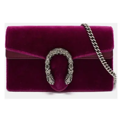 Gucci Purple Velvet and Leather Super Mini Dionysus Shoulder Bag