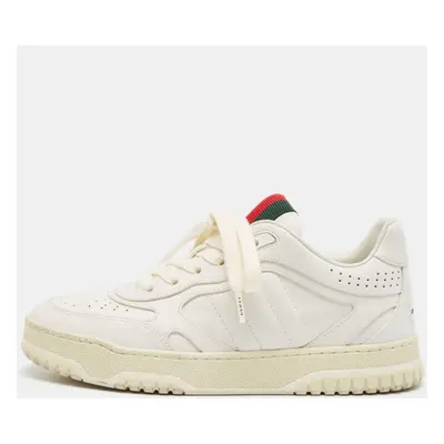 Gucci White Leather Re-Web Sneakers Size 36.5