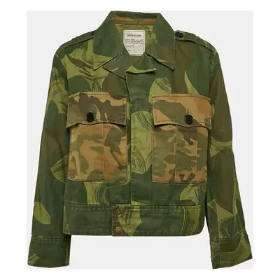 Zadig & Voltaire Military Green Camouflage Cotton Blend Kaleno Jacket