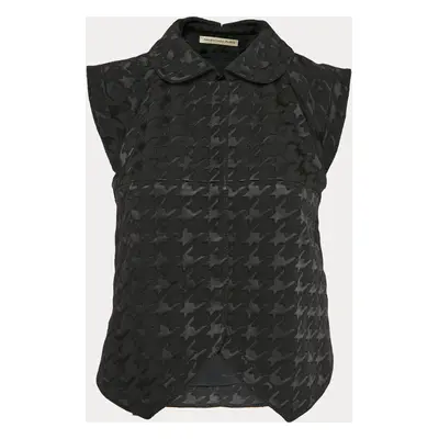 Balenciaga Black Houndstooth Button Front Vest