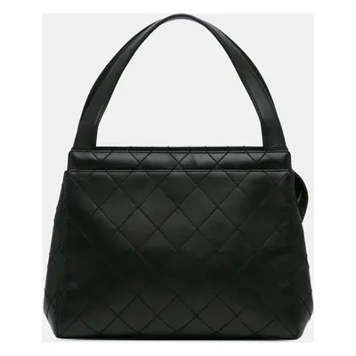 Chanel Black Stitched Lambskin Handbag