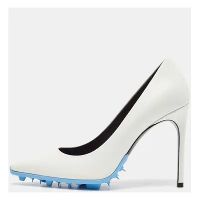 Off-White White Leather Pointed Toe Pumps Size