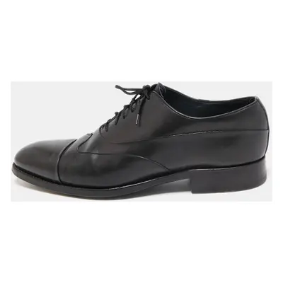 Ermenegildo Zegna Black Leather Lace Up Derby Size 43.5