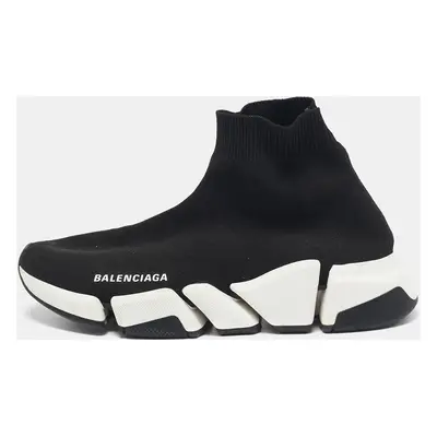 Balenciaga Black Knit Fabric Speed Trainer High Top Sneakers Size