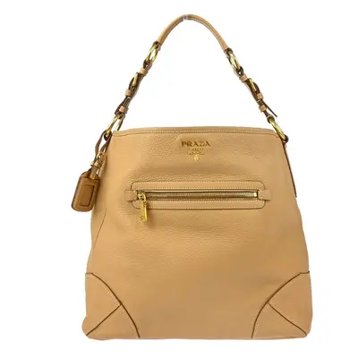 Prada Beige Leather Shoulder Bag