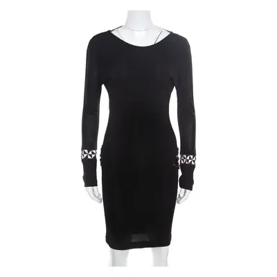 Emilio Pucci Black Knit Crystal Embellished Backless Sheath Dress