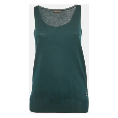 Loro Piana Blue Silk Blend Knit Sleeveless Top