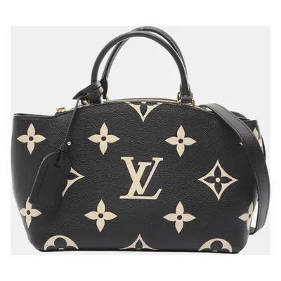 Louis Vuitton Petit Palais Pm Bicolor Monogram Empreinte Handbag Leather Black Beige