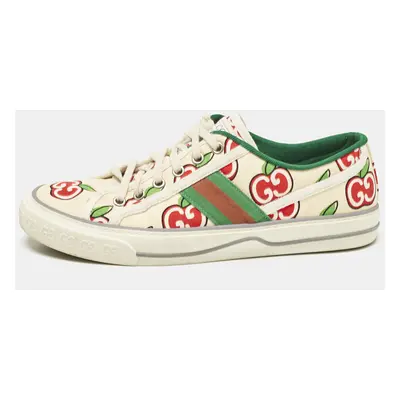 Gucci Multicolor GG Apple Canvas Tennis Sneakers Size