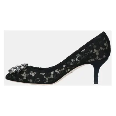 Dolce & Gabbana Taormina Lace Decollete With Broche Black 35.5 IT