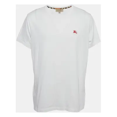 Burberry White Cotton Round Neck T-Shirt